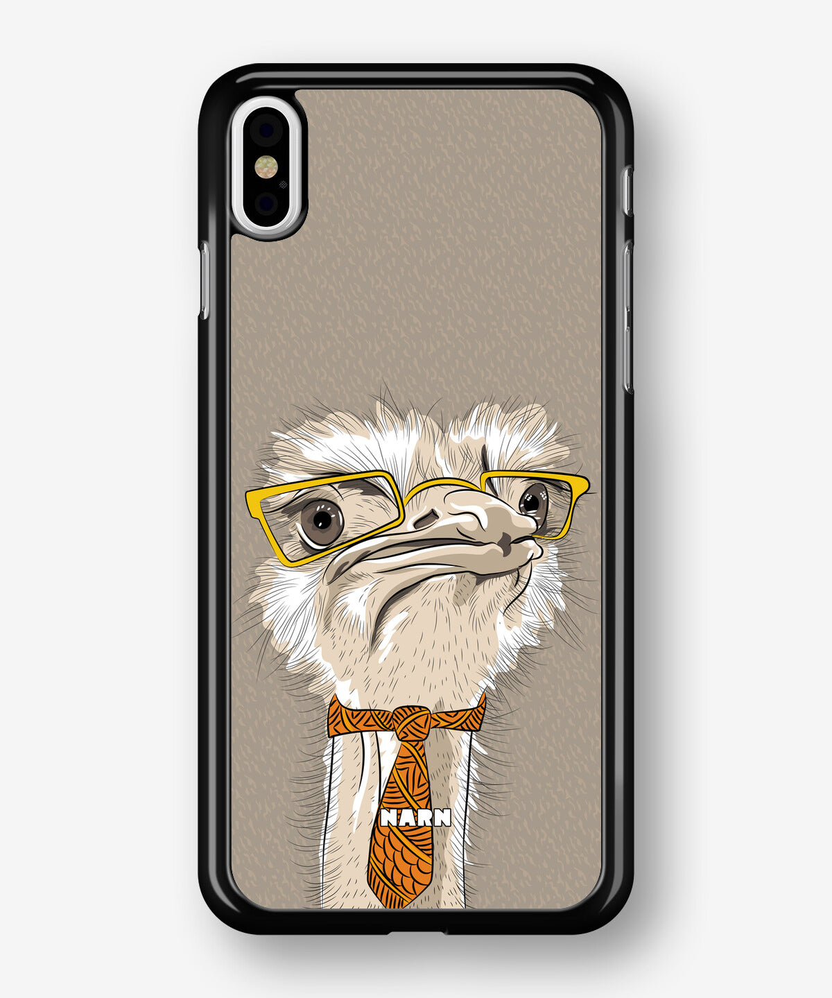 iPhone Xs Max Hard Case – Hipster Ostrich - View 1