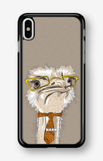 iPhone Xs Max Hard Case – Hipster Ostrich - View 1