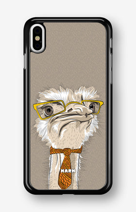 iPhone Xs Max Hard Case – Hipster Ostrich - View 1