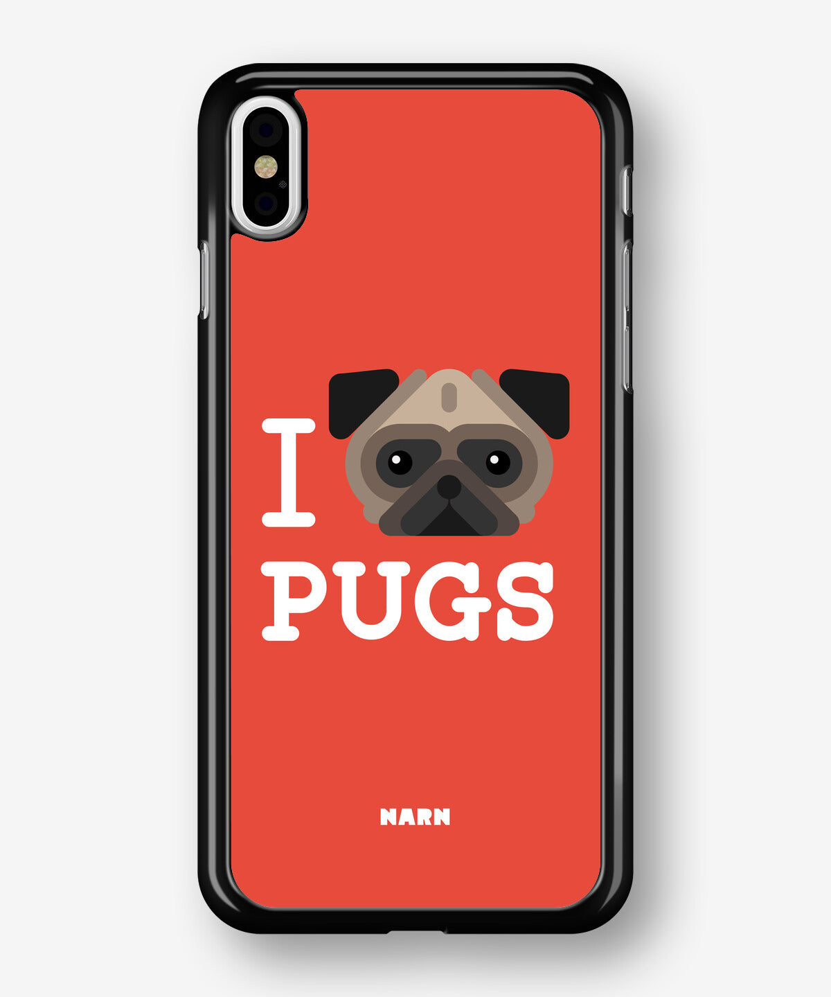 iPhone Xs Max Hard Case – I Love Pugs - View 1