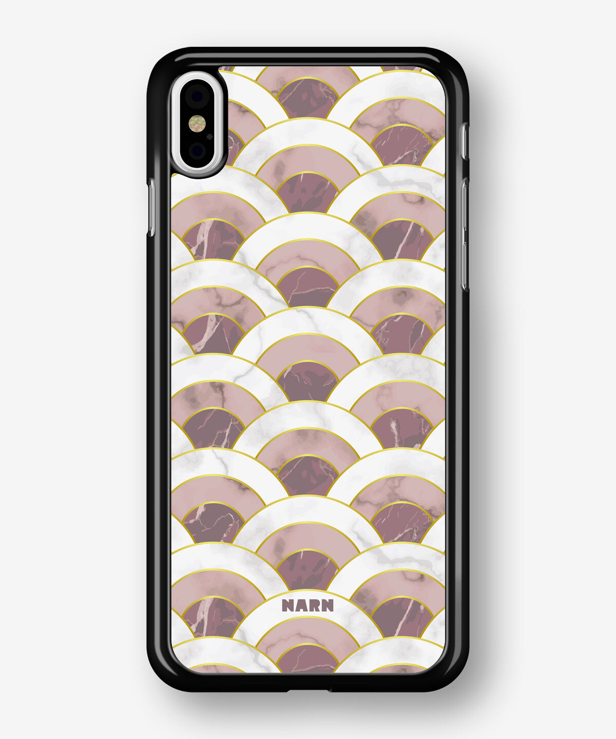 iPhone Xs Max Hard Case – Pink Marble Waves - View 1