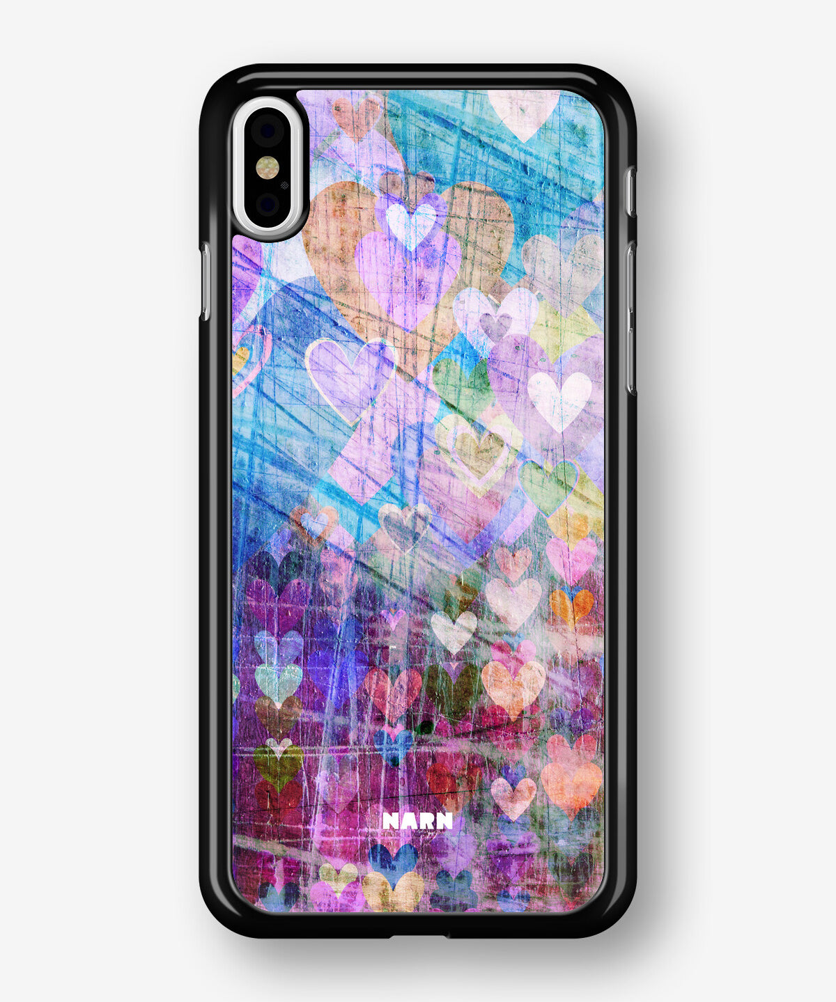 iPhone Xs Max Hard Case – Purple Hearts - View 1