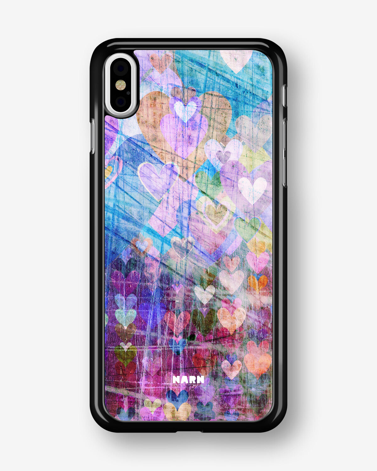 iPhone Xs Max Hard Case – Purple Hearts - View 1