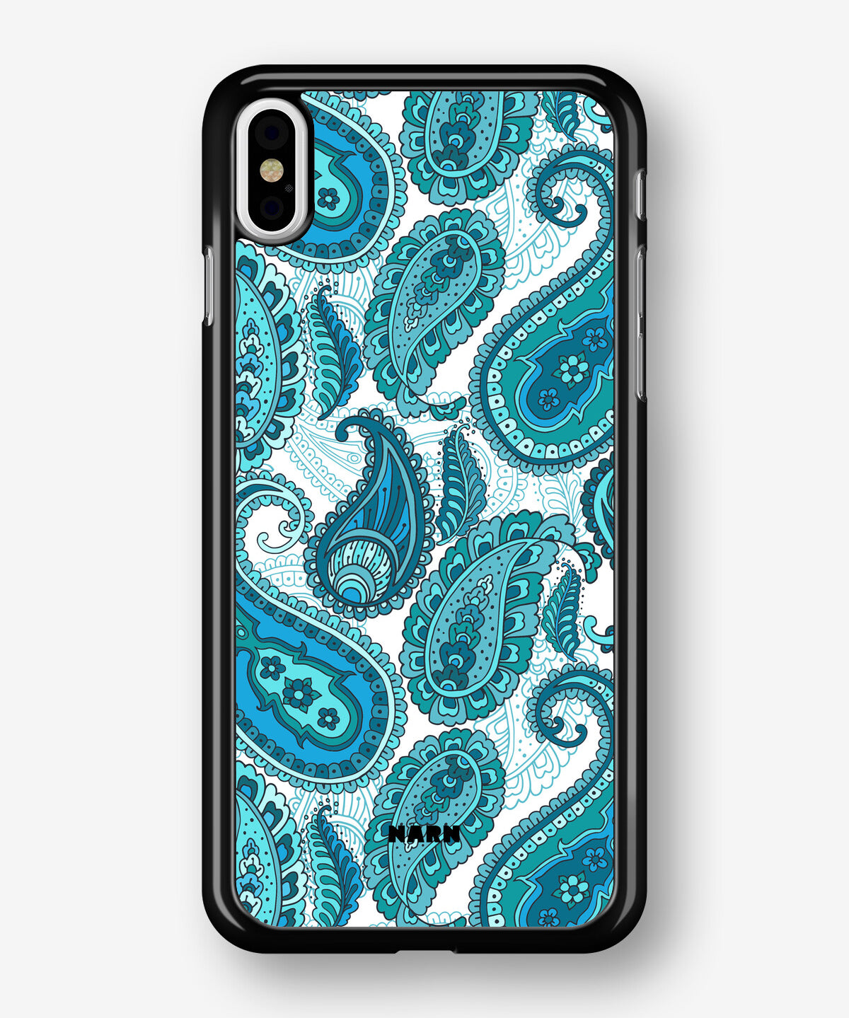 iPhone Xs Max Hard Case – Turquoise Paisley - View 1