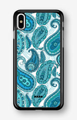 iPhone Xs Max Hard Case – Turquoise Paisley - View 1