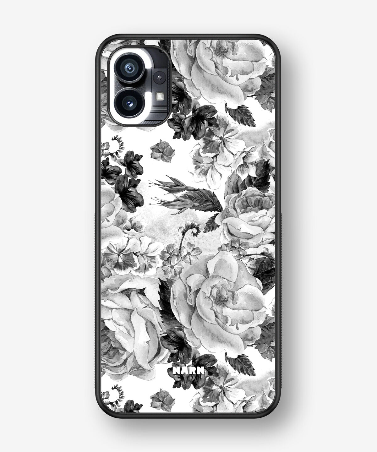 Nothing Phone (1) Hard Case – Black & White Bloom - View 1