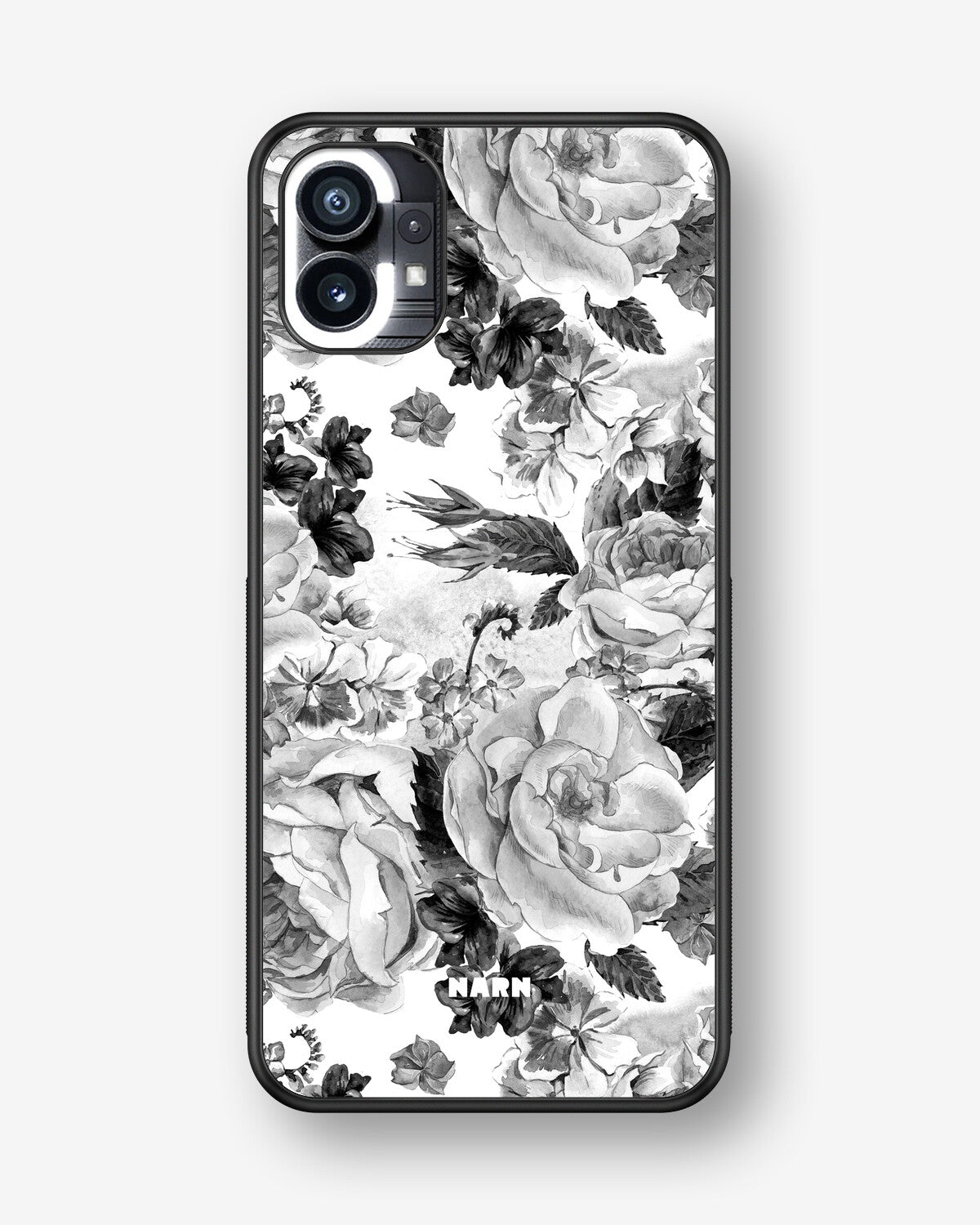 Nothing Phone (1) Hard Case – Black & White Bloom - View 1