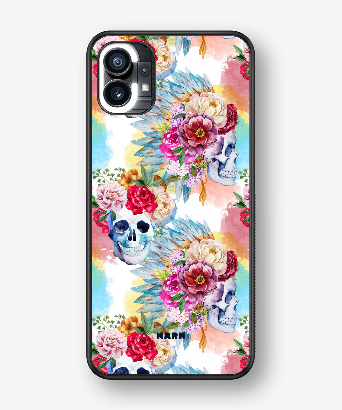 Nothing Phone (1) Hard Case – Flowered Skulls - View 1