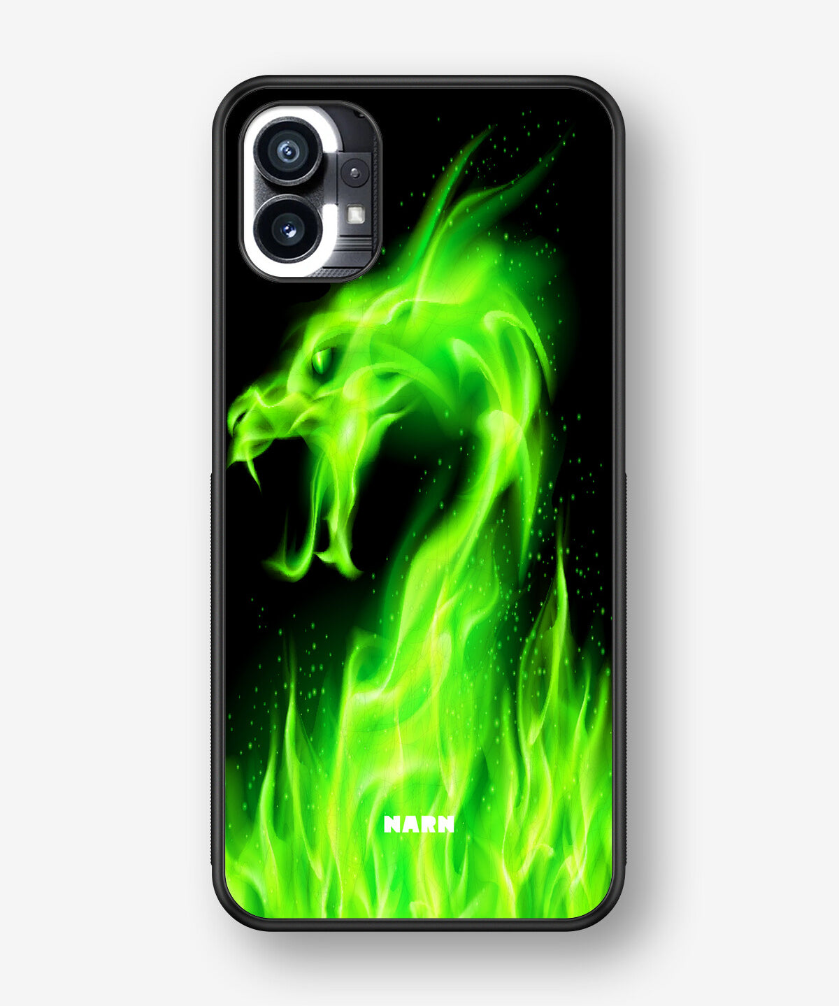 Nothing Phone (1) Hard Case – Green Flames Dragon - View 1