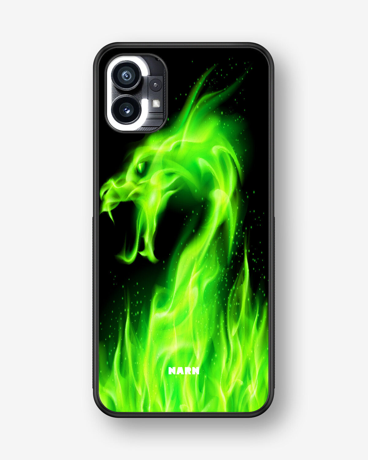 Nothing Phone (1) Hard Case – Green Flames Dragon - View 1