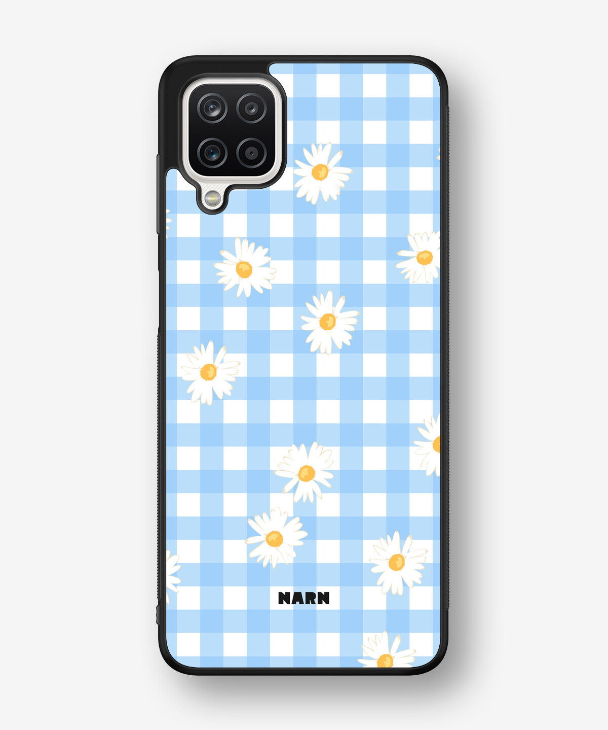 Samsung Galaxy A12 Hard Case – Blue Daisies - View 1