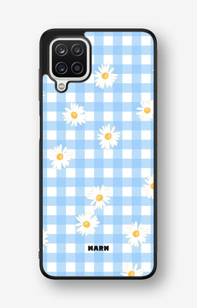 Samsung Galaxy A12 Hard Case – Blue Daisies - View 1