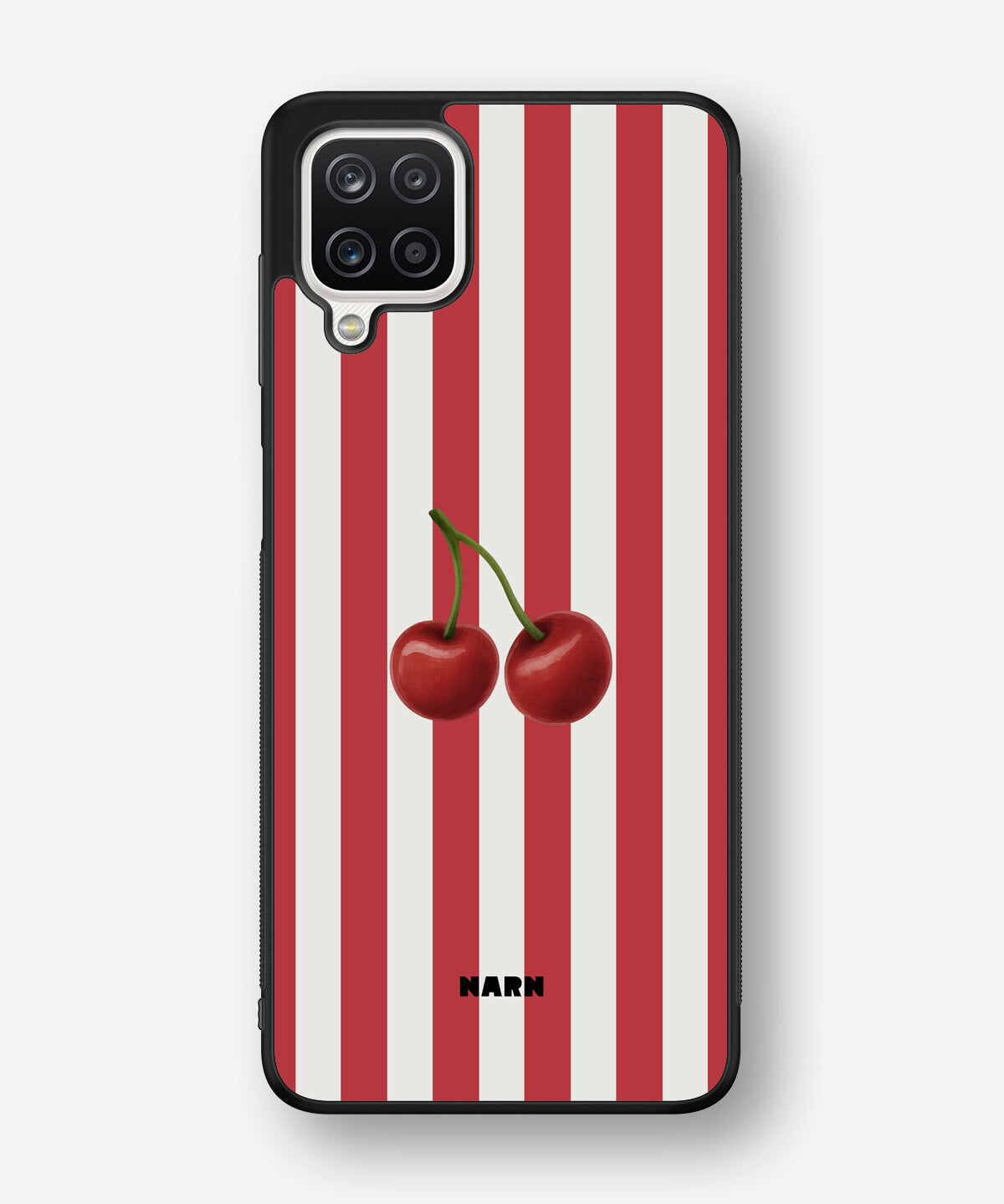 Samsung Galaxy A12 Hard Case – Cherry Stripes - View 1