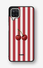 Samsung Galaxy A12 Hard Case – Cherry Stripes - View 1