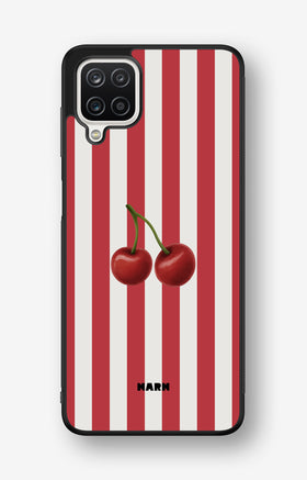 Samsung Galaxy A12 Hard Case – Cherry Stripes - View 1