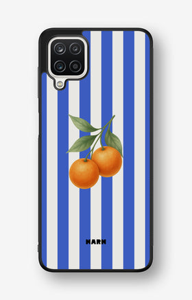Samsung Galaxy A12 Hard Case – Orange Stripes - View 1
