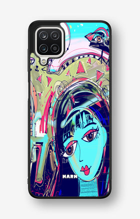 Samsung Galaxy A12 Hard Case – Abstract Cat - View 1