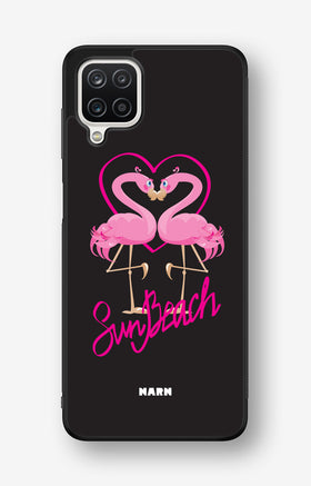 Samsung Galaxy A12 Hard Case – Beach Flamingo - View 1