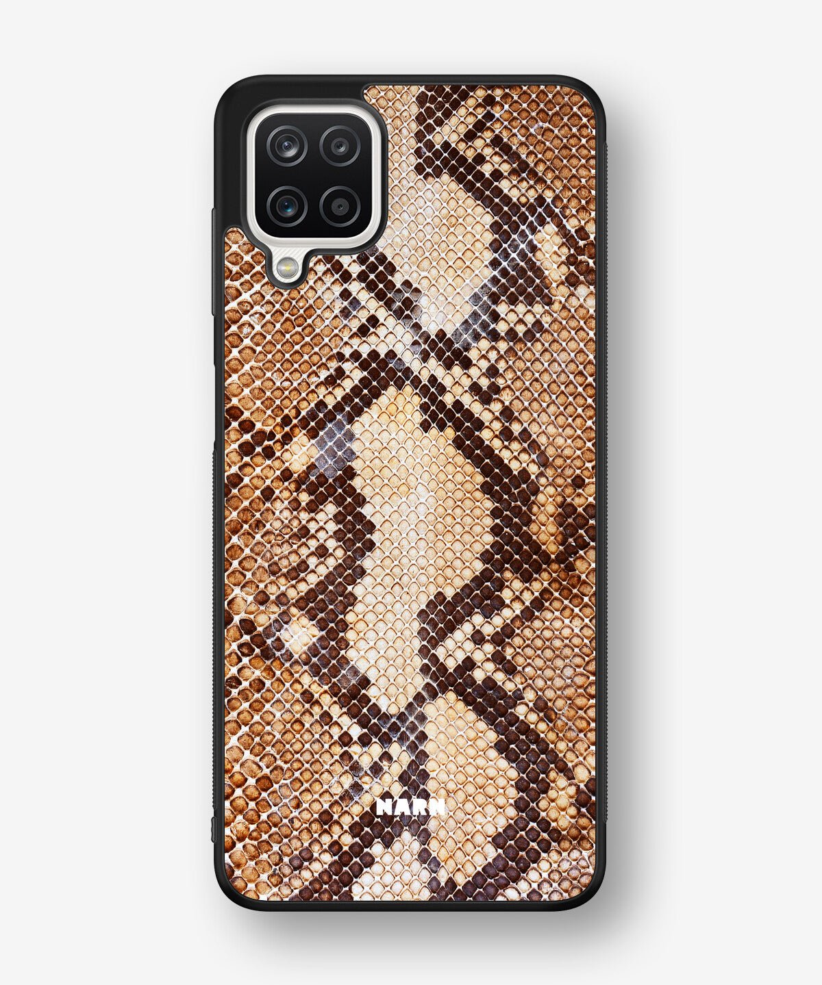 Samsung Galaxy A12 Hard Case – Brown Snakeskin - View 1