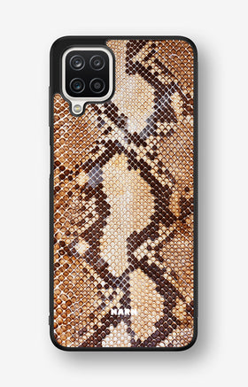 Samsung Galaxy A12 Hard Case – Brown Snakeskin - View 1