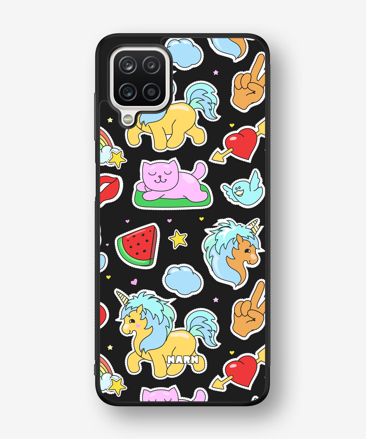 Samsung Galaxy A12 Hard Case – Cute Stickers - View 1