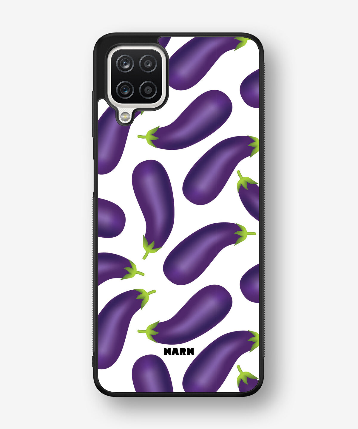 Samsung Galaxy A12 Hard Case – Eggplant Pattern - View 1