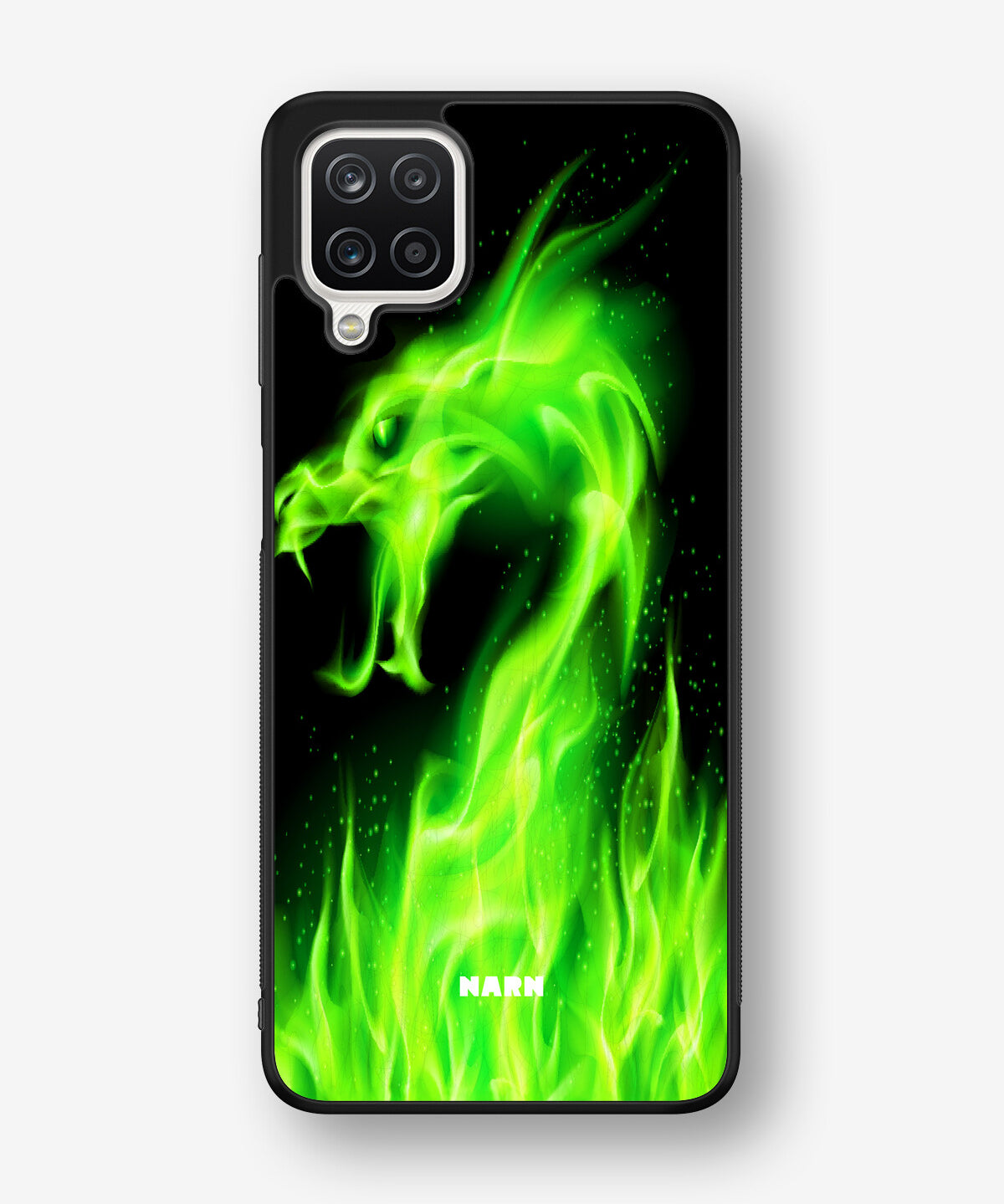 Samsung Galaxy A12 Hard Case – Green Flames Dragon - View 1