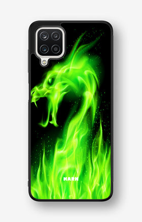Samsung Galaxy A12 Hard Case – Green Flames Dragon - View 1