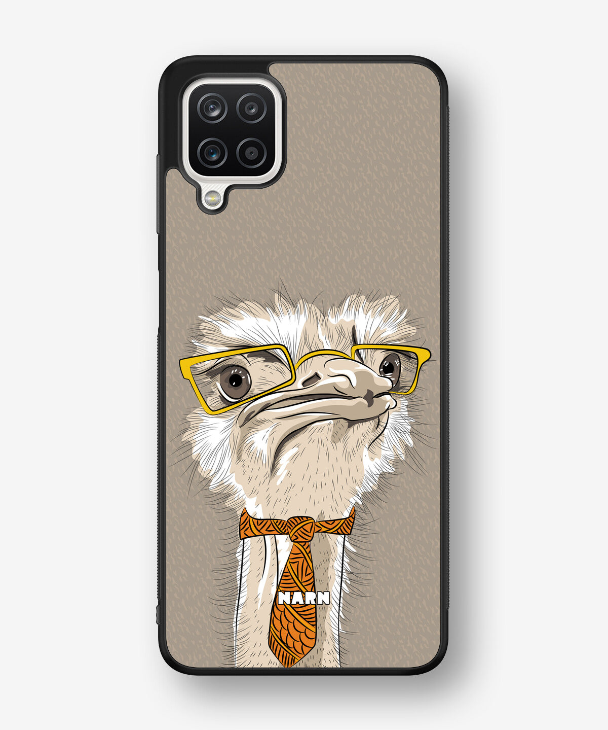 Samsung Galaxy A12 Hard Case – Hipster Ostrich - View 1