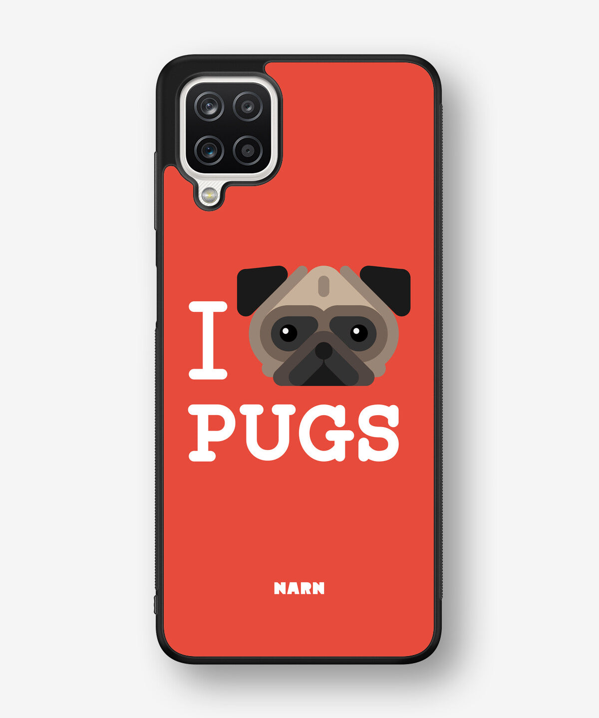 Samsung Galaxy A12 Hard Case – I Love Pugs - View 1