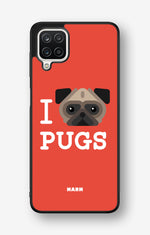 Samsung Galaxy A12 Hard Case – I Love Pugs - View 1