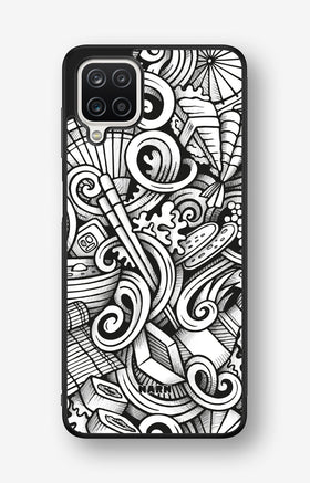 Samsung Galaxy A12 Hard Case – Japanese Pattern - View 1
