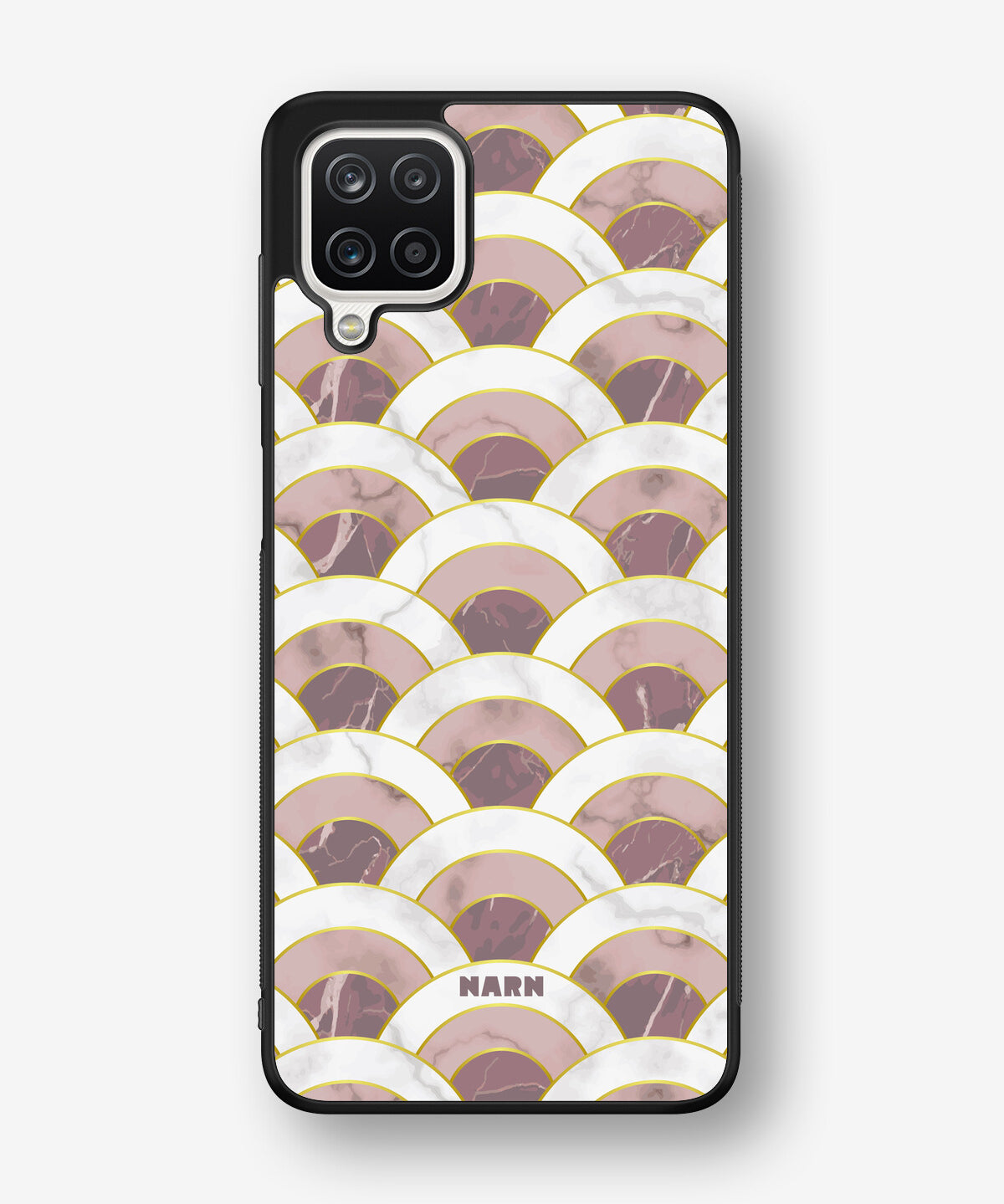 Samsung Galaxy A12 Hard Case – Pink Marble Waves - View 1