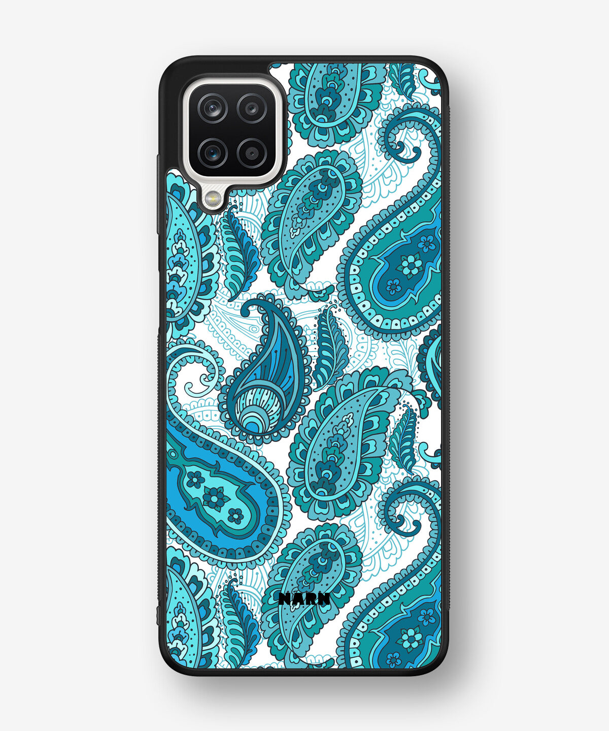 Samsung Galaxy A12 Hard Case – Turquoise Paisley - View 1