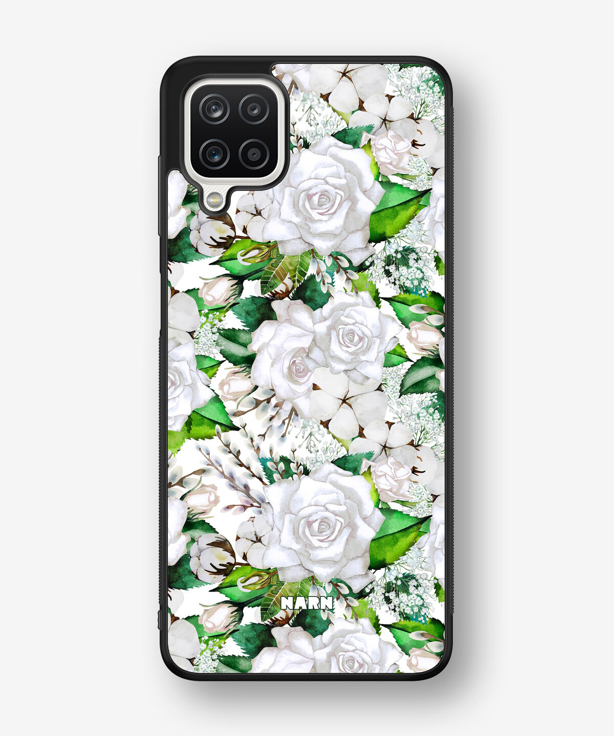 Samsung Galaxy A12 Hard Case – White Bloom - View 1