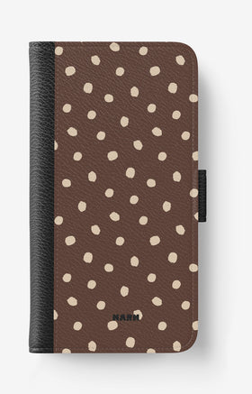 Samsung Galaxy A12 Wallet Case - Choco Dots - View 1