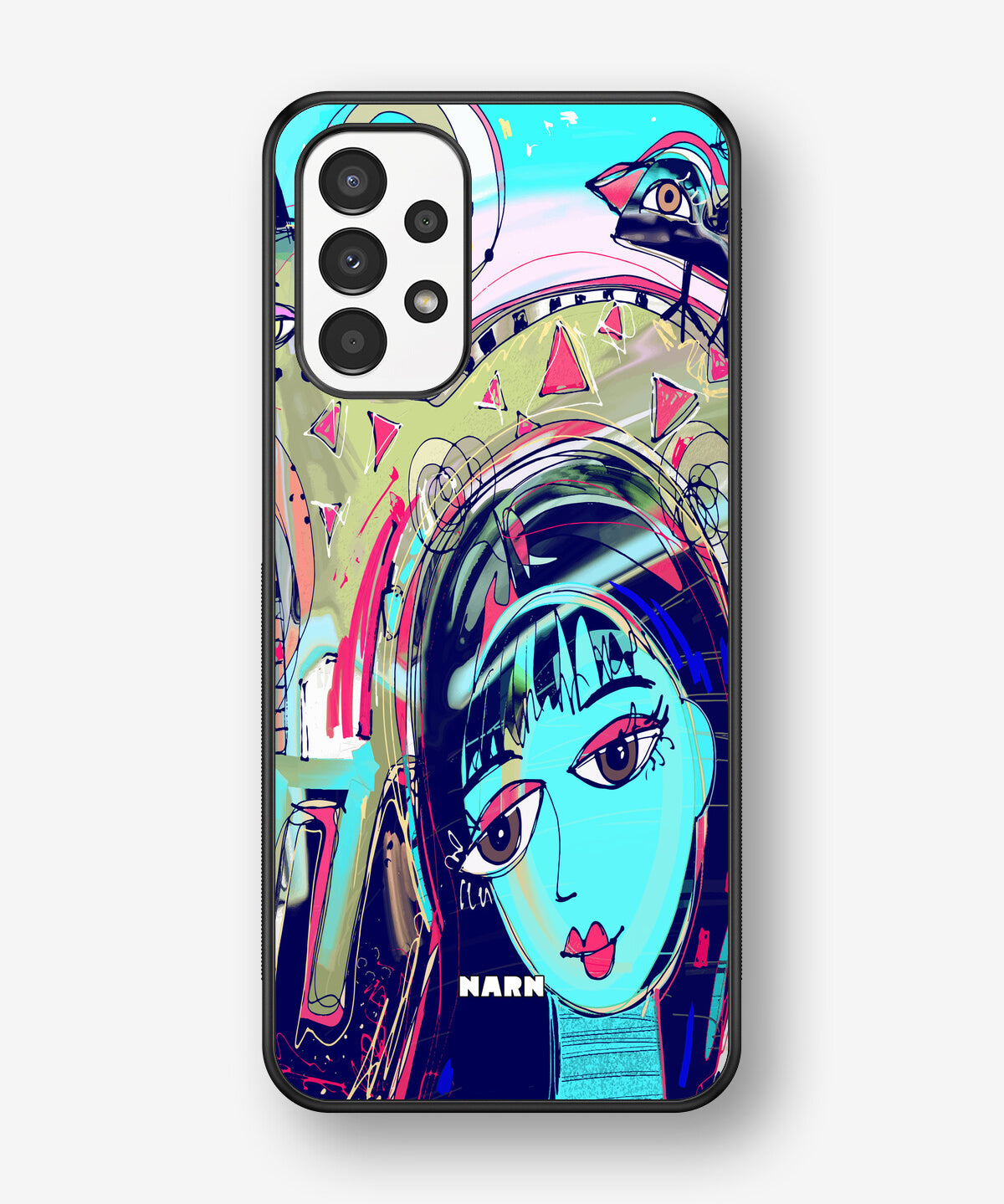 Samsung Galaxy A13 Hard Case – Abstract Cat - View 1
