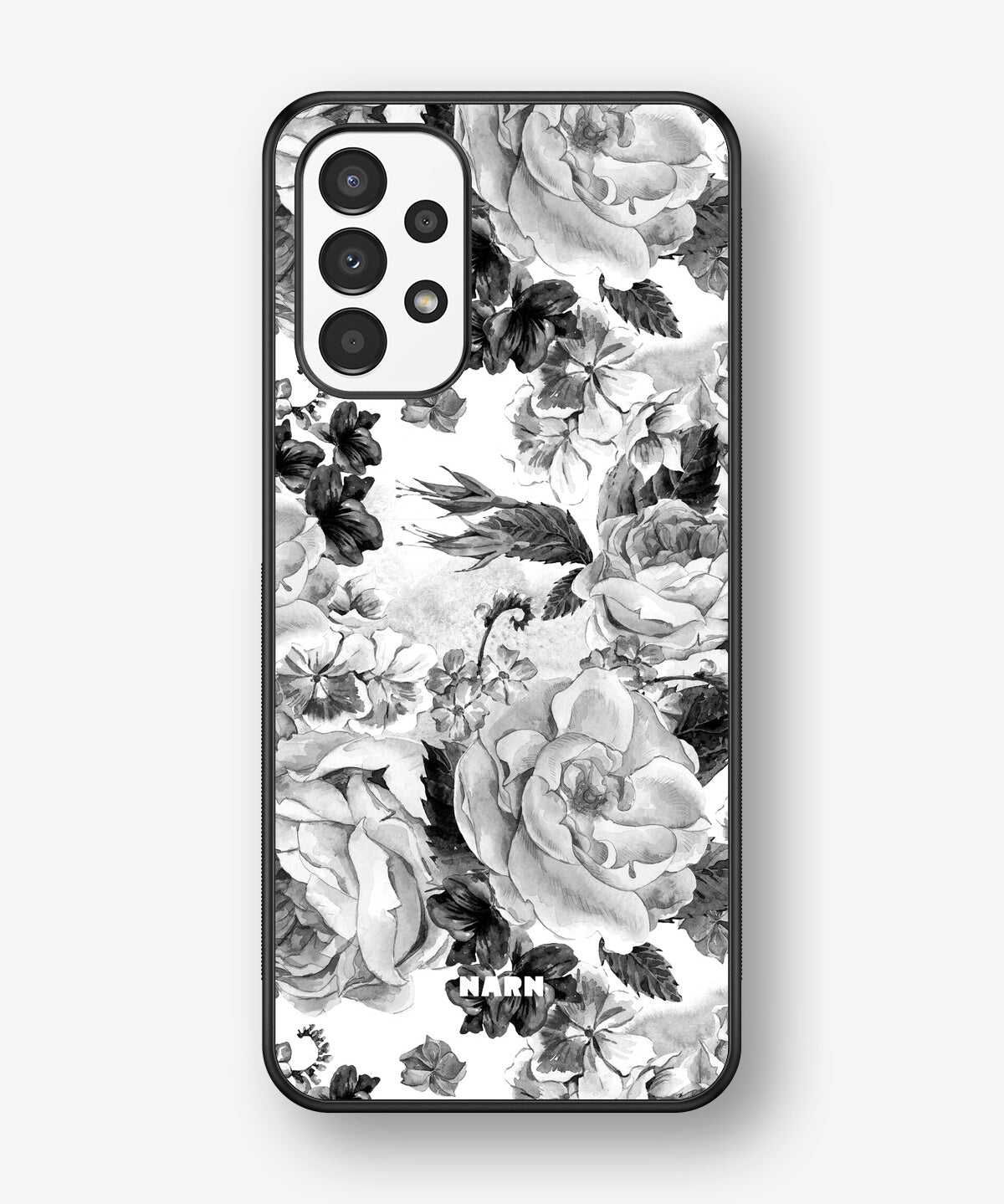 Samsung Galaxy A13 Hard Case – Black & White Bloom - View 1