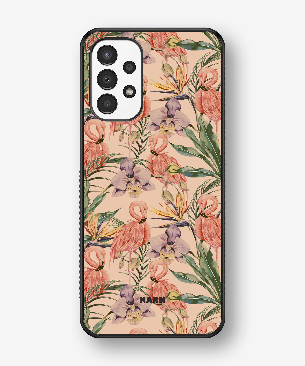Samsung Galaxy A13 Hard Case – Flamingos & Flowers - View 1