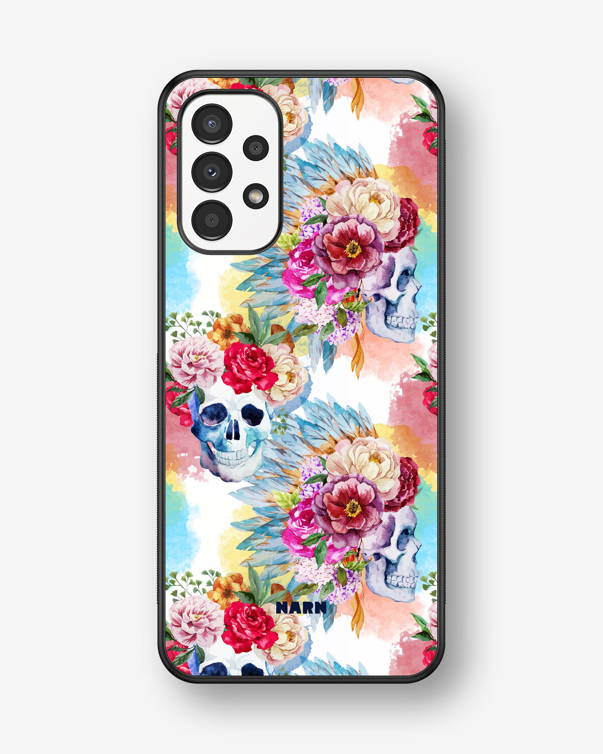 Samsung Galaxy A13 Hard Case – Flowered Skulls - View 1