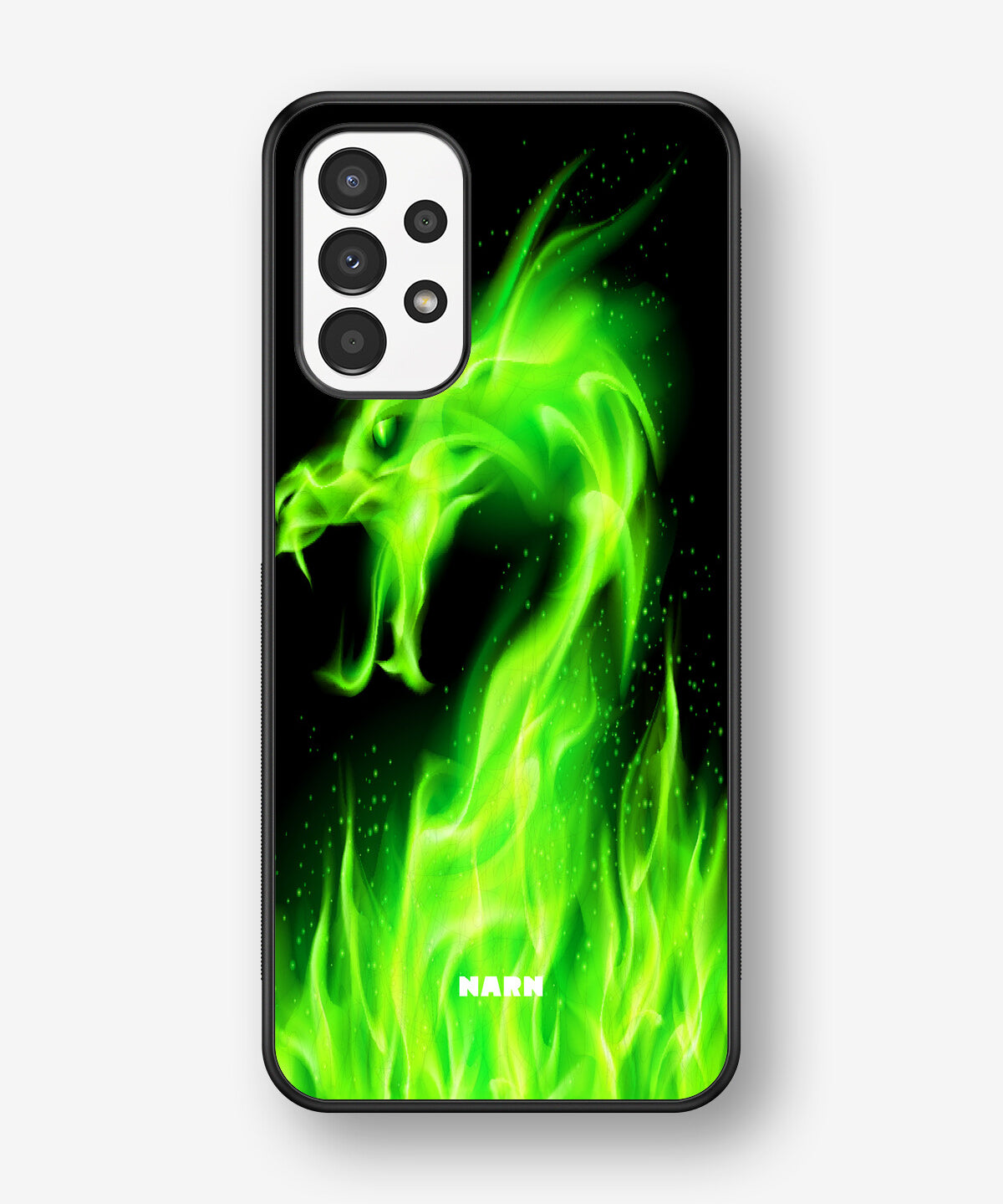 Samsung Galaxy A13 Hard Case – Green Flames Dragon - View 1