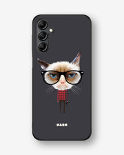 Samsung Galaxy A14 Hard Case – Hipster Cat - View 1