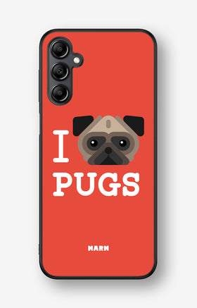 Samsung Galaxy A14 Hard Case – I Love Pugs - View 1