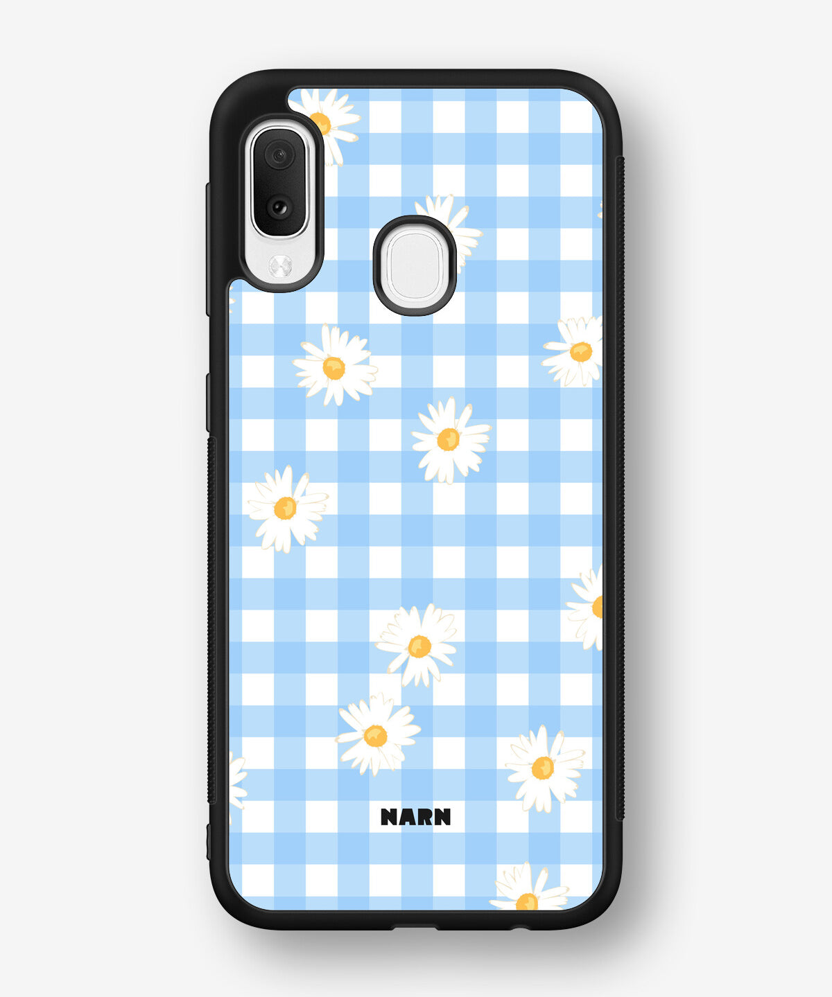 Samsung Galaxy A20e Hard Case – Blue Daisies - View 1