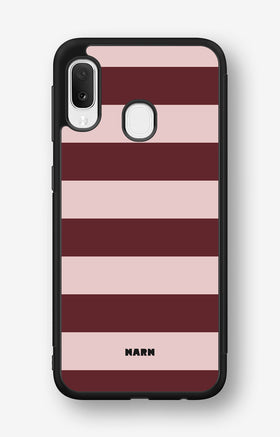 Samsung Galaxy A20e Hard Case – Cranberry Stripe - View 1