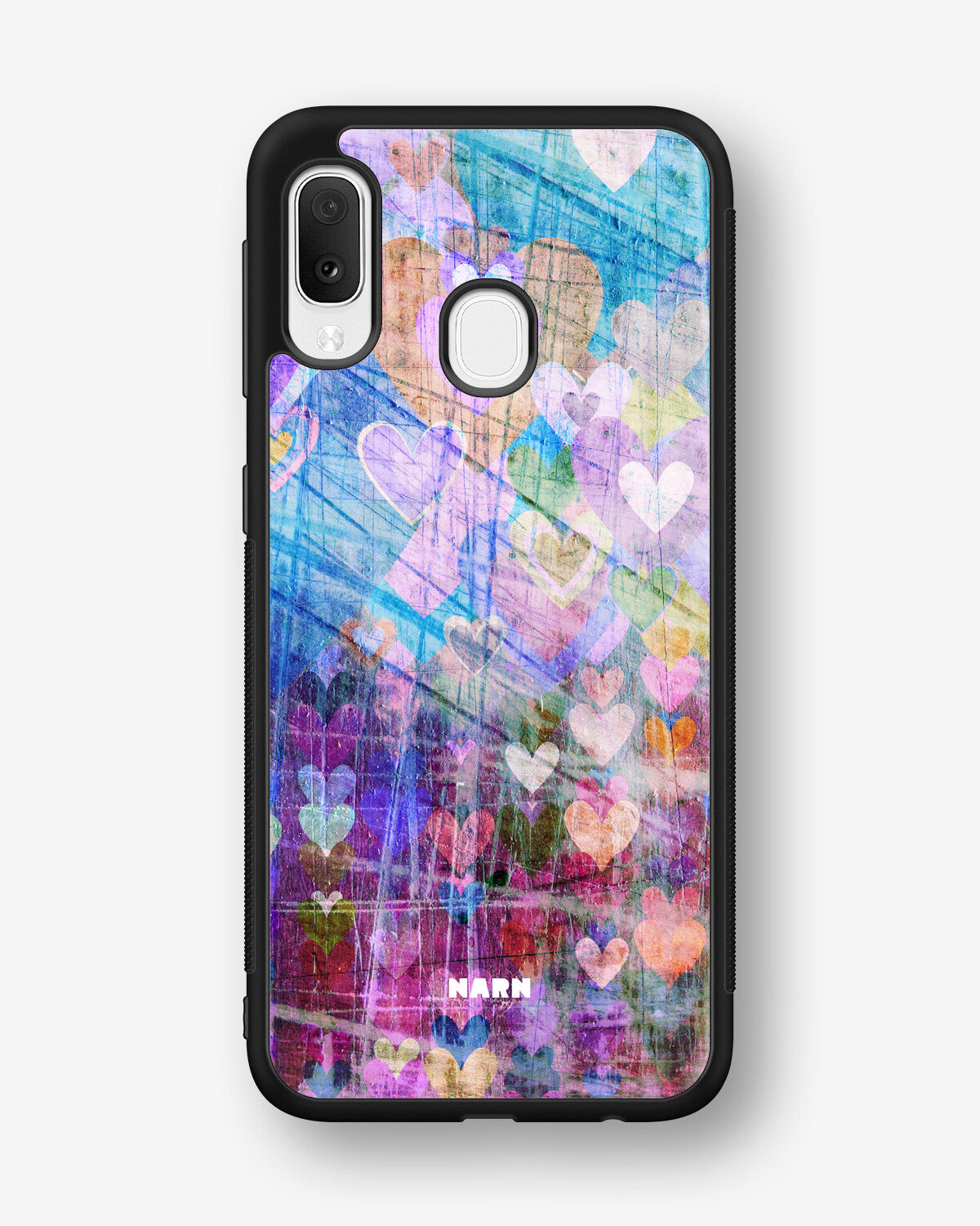 Samsung Galaxy A20e Hard Case – Purple Hearts - View 1