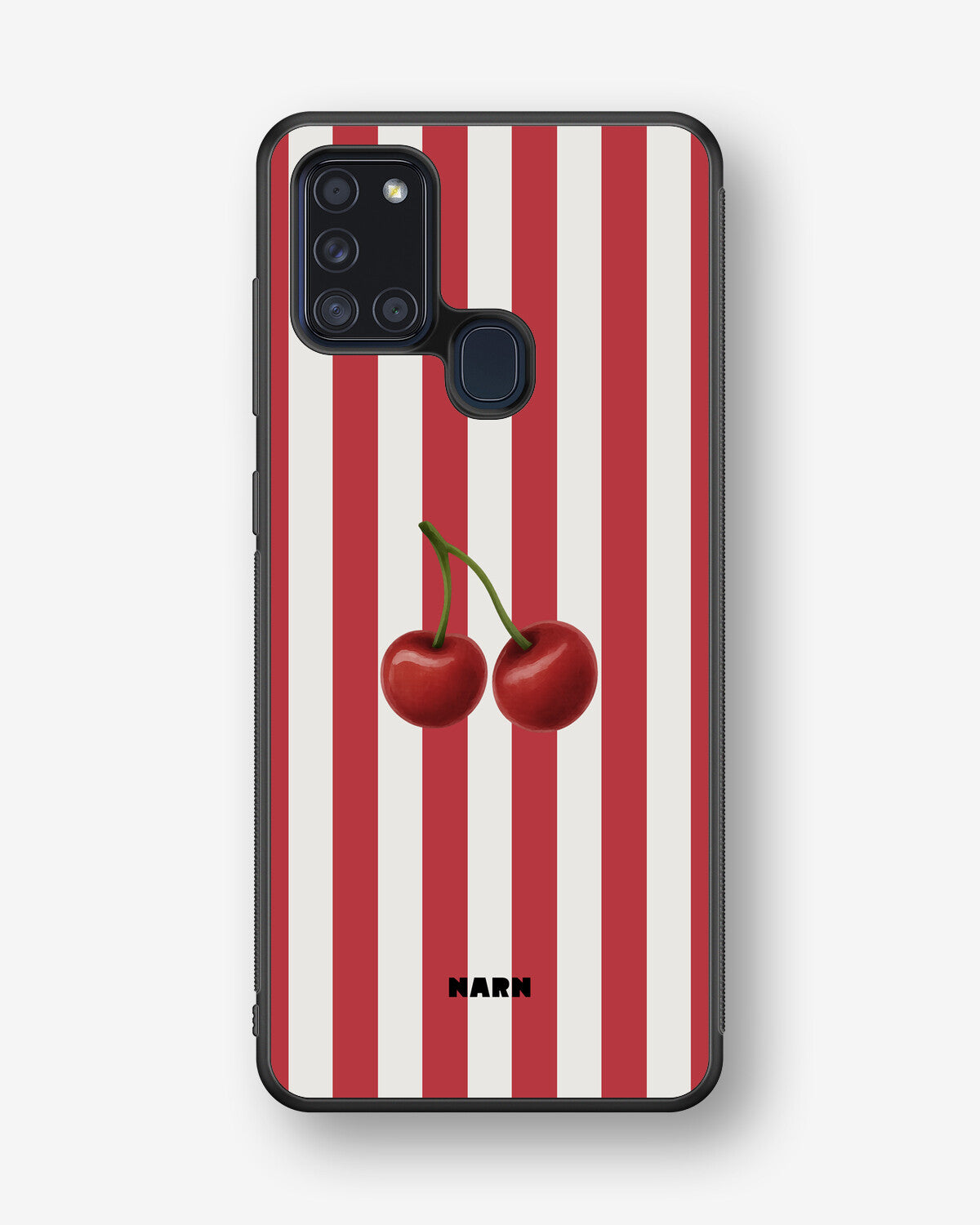 Samsung Galaxy A21s Hard Case – Cherry Stripes - View 1