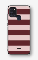 Samsung Galaxy A21s Hard Case – Cranberry Stripe - View 1