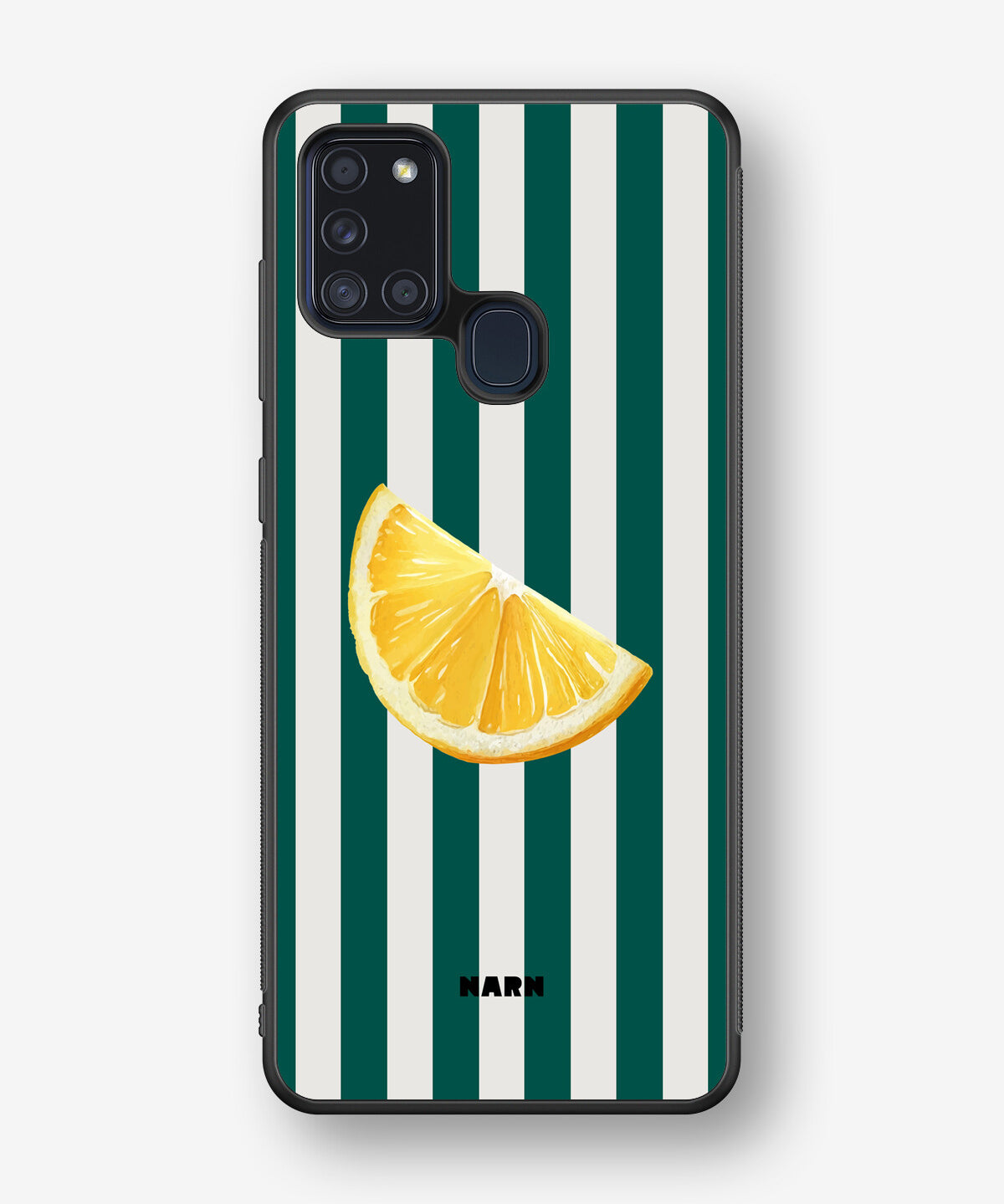 Samsung Galaxy A21s Hard Case – Lemon Stripes - View 1