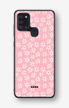 Samsung Galaxy A21s Hard Case – Pink Daisy - View 1